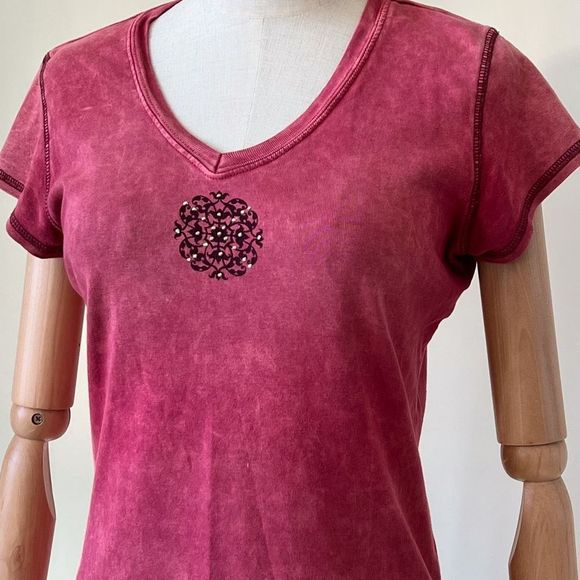 Y2K 2000s Acid Wash grunge vintage short sleeve t-shirt small - Picture 2 of 8